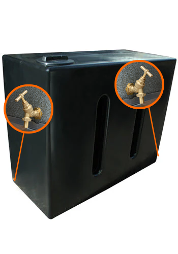 1000 Litre Slimline Water Tank - Double Outlet