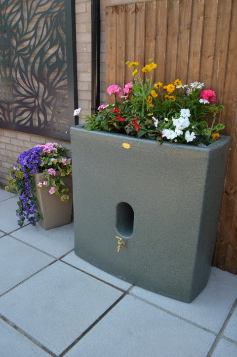 Oasis Water Butt Planter in Green Marble