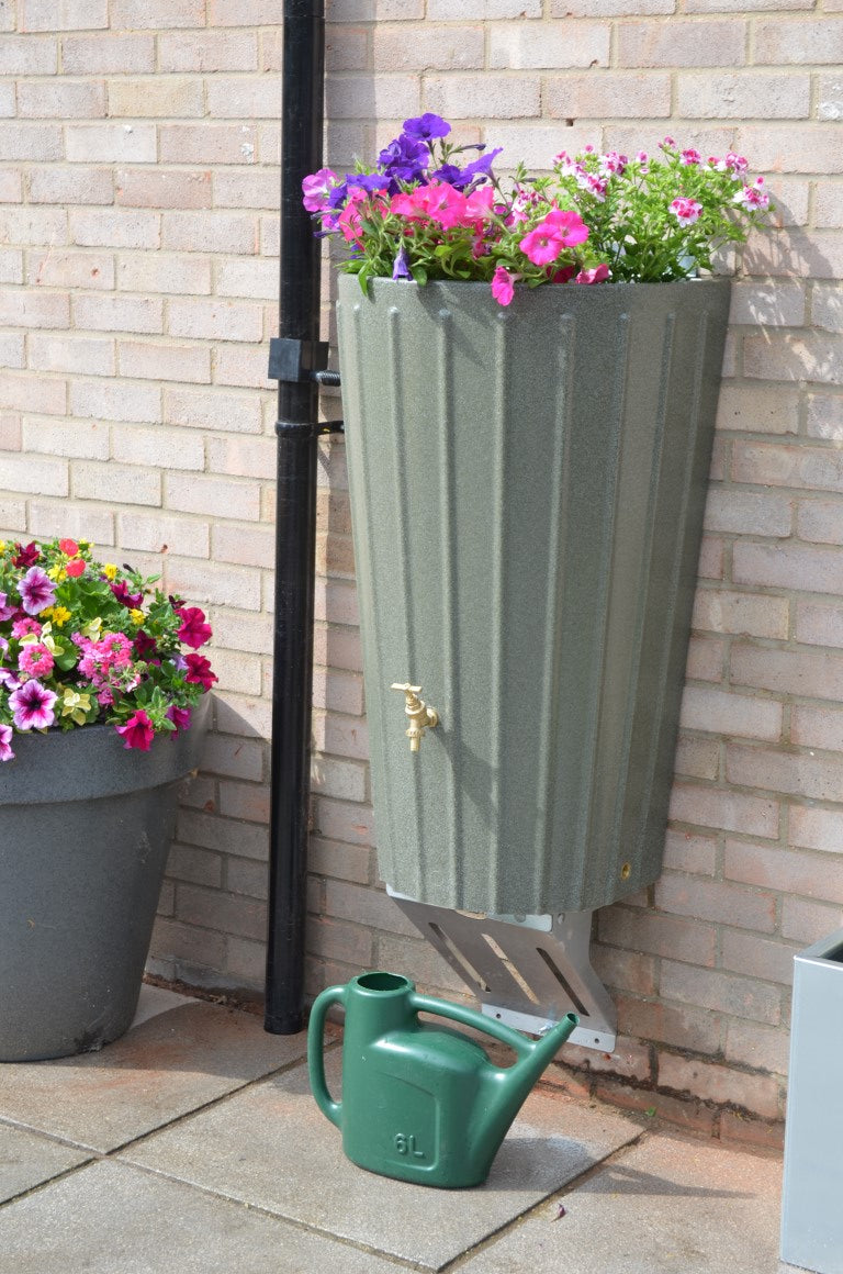 Wall Mounted Mini Cosmo Water Butt Planter in Green Marble