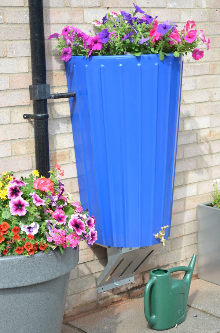Wall Mounted Mini Cosmo Water Butt Planter in Blue