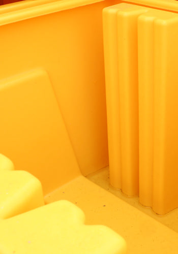 Twin IBC Bund Pallet Yellow - c/w Grid & Premium Cover