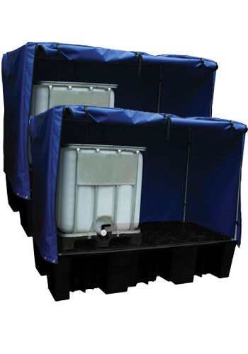Twin Double IBC Bund Black c/w Frame and Cover